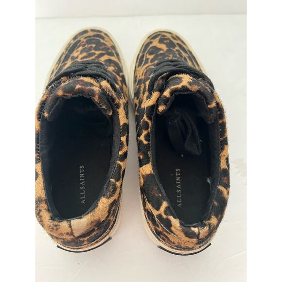 AllSaints Women's Mercia Leopard Trainers Sneaker Lace Up Brown/Black Size 37 - Picture 9 of 14